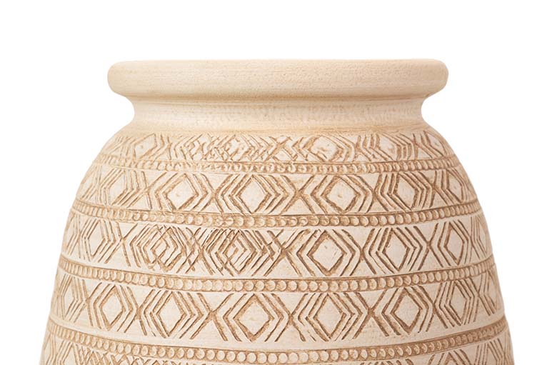 JARRON CERAMICA BEIGE 30x30x80 CM