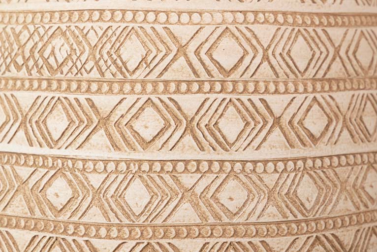 BEIGE CERAMIC VASE 30x30x80 CM