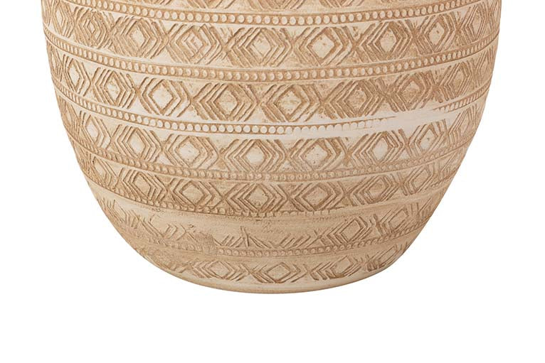 BEIGE CERAMIC VASE 30x30x80 CM