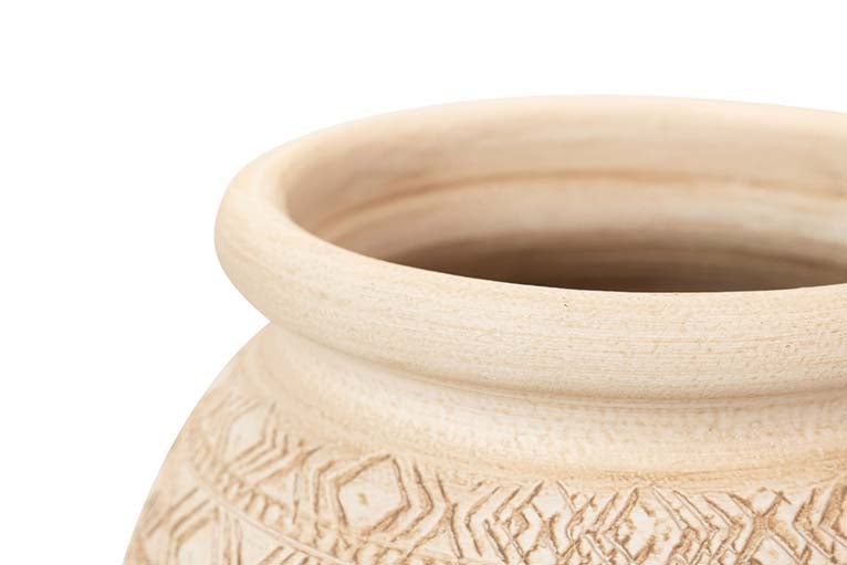 BEIGE CERAMIC VASE 30x30x80 CM