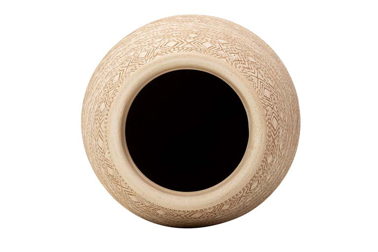 JARRON CERAMICA BEIGE 30x30x80 CM
