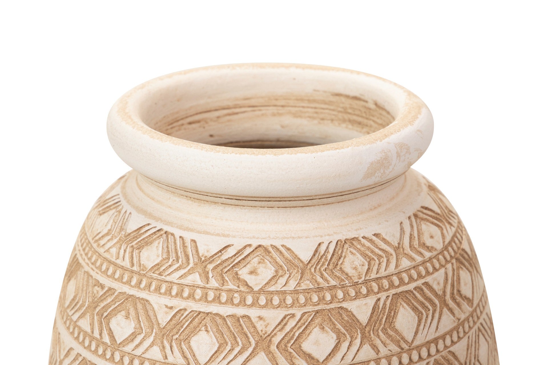 FLORERO CERAMICA BEIGE 26x26x60 M