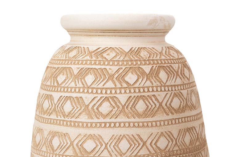 JARRON CERAMICA BEIGE 26x26x60 M