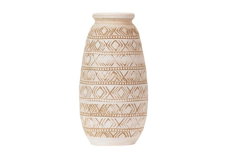 BEIGE CERAMIC VASE 19x19x30 CM