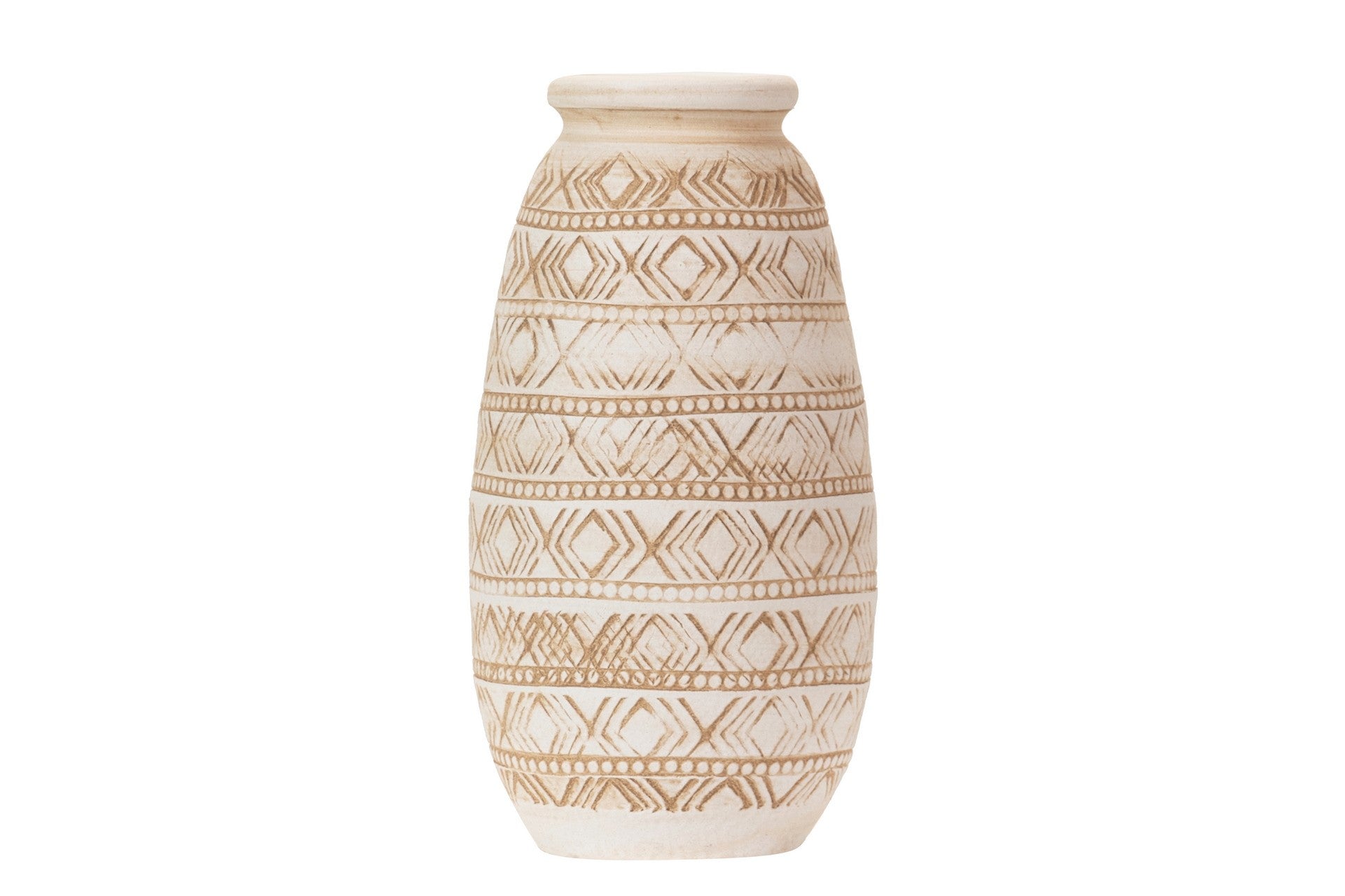 BEIGE CERAMIC VASE 19x19x30 CM