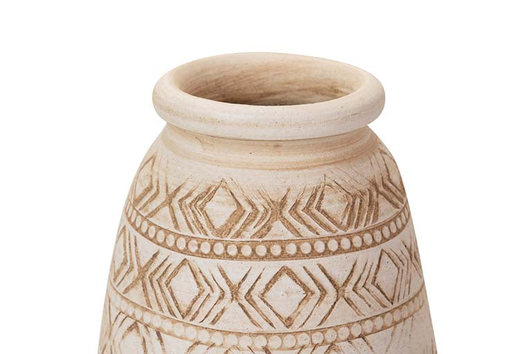 BEIGE CERAMIC VASE 19x19x30 CM