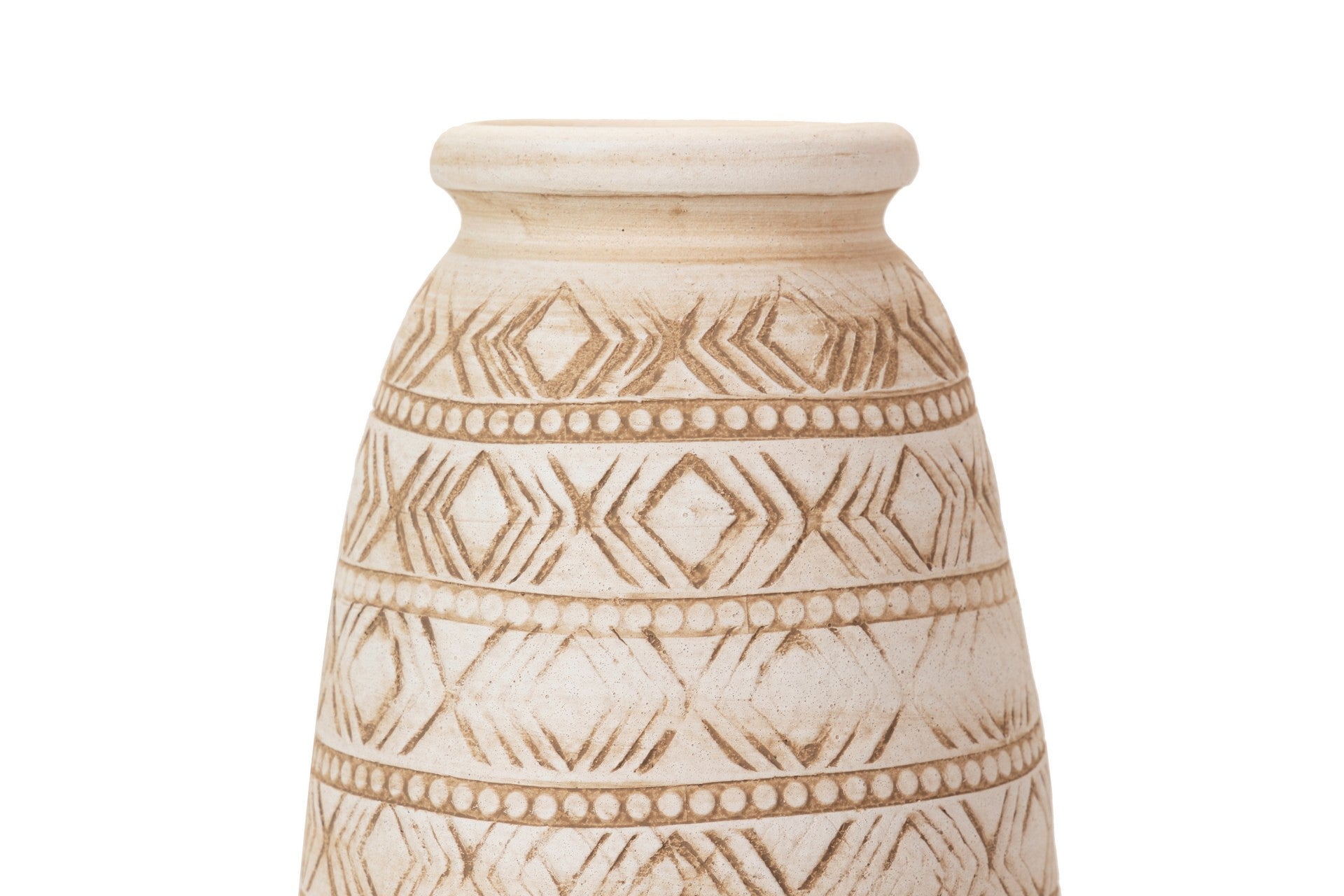 BEIGE CERAMIC VASE 19x19x30 CM