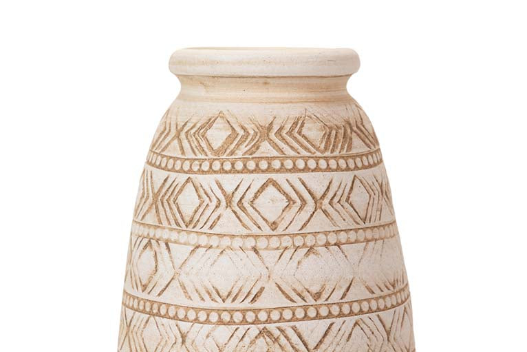 BEIGE CERAMIC VASE 19x19x30 CM