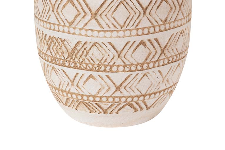 BEIGE CERAMIC VASE 19x19x30 CM