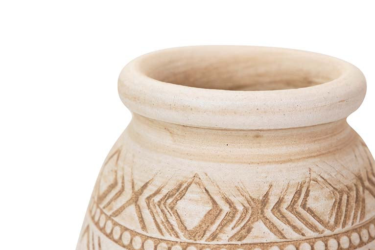 BEIGE CERAMIC VASE 19x19x30 CM