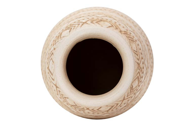 JARRON CERAMICA BEIGE 19x19x30 CM