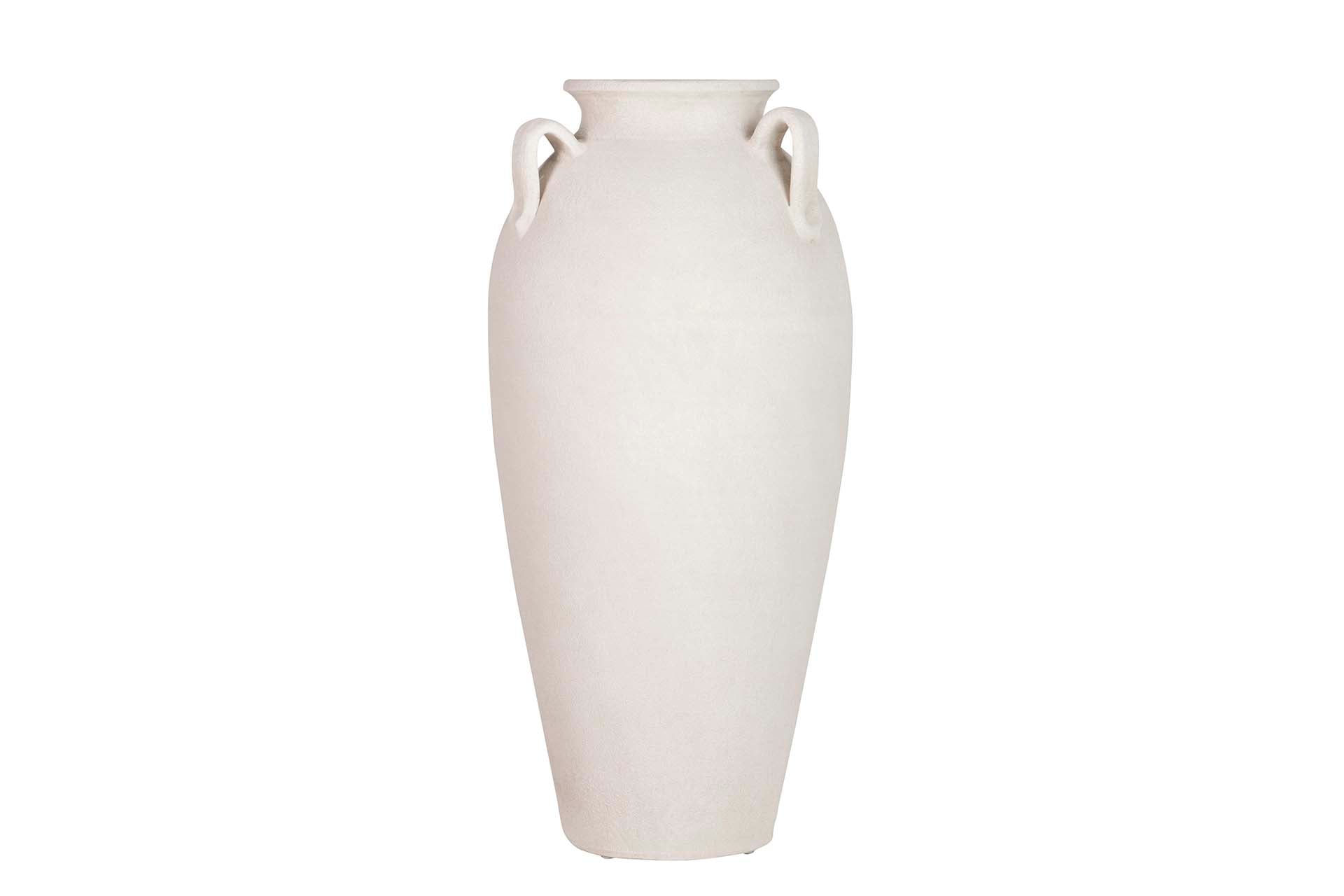 WHITE CERAMIC VASE 28x28x60 CM