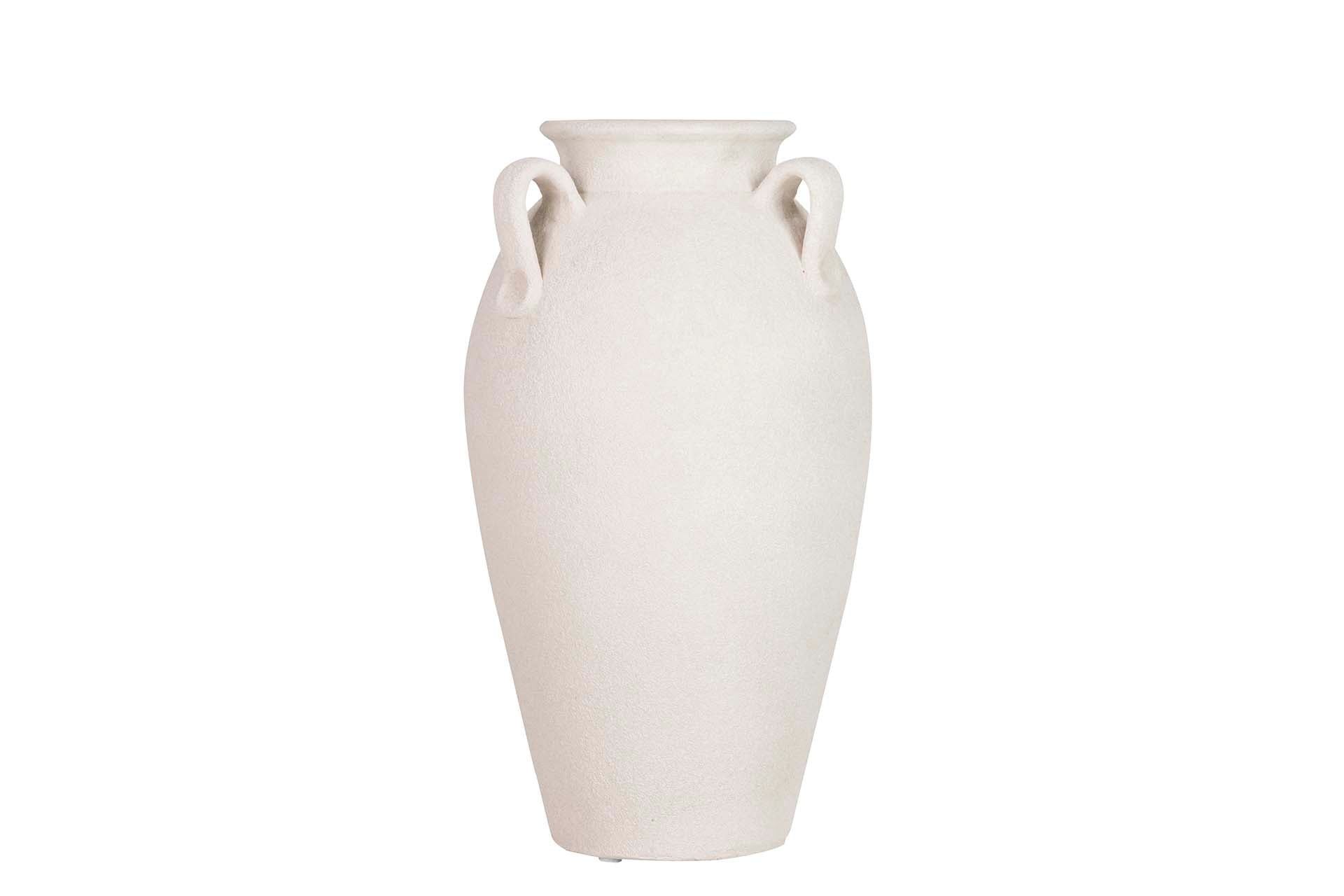 WHITE CERAMIC VASE 25x25x40 CM