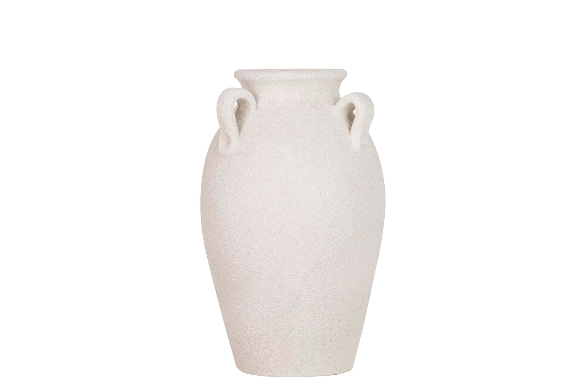 WHITE CERAMIC VASE 22x22x30 CM