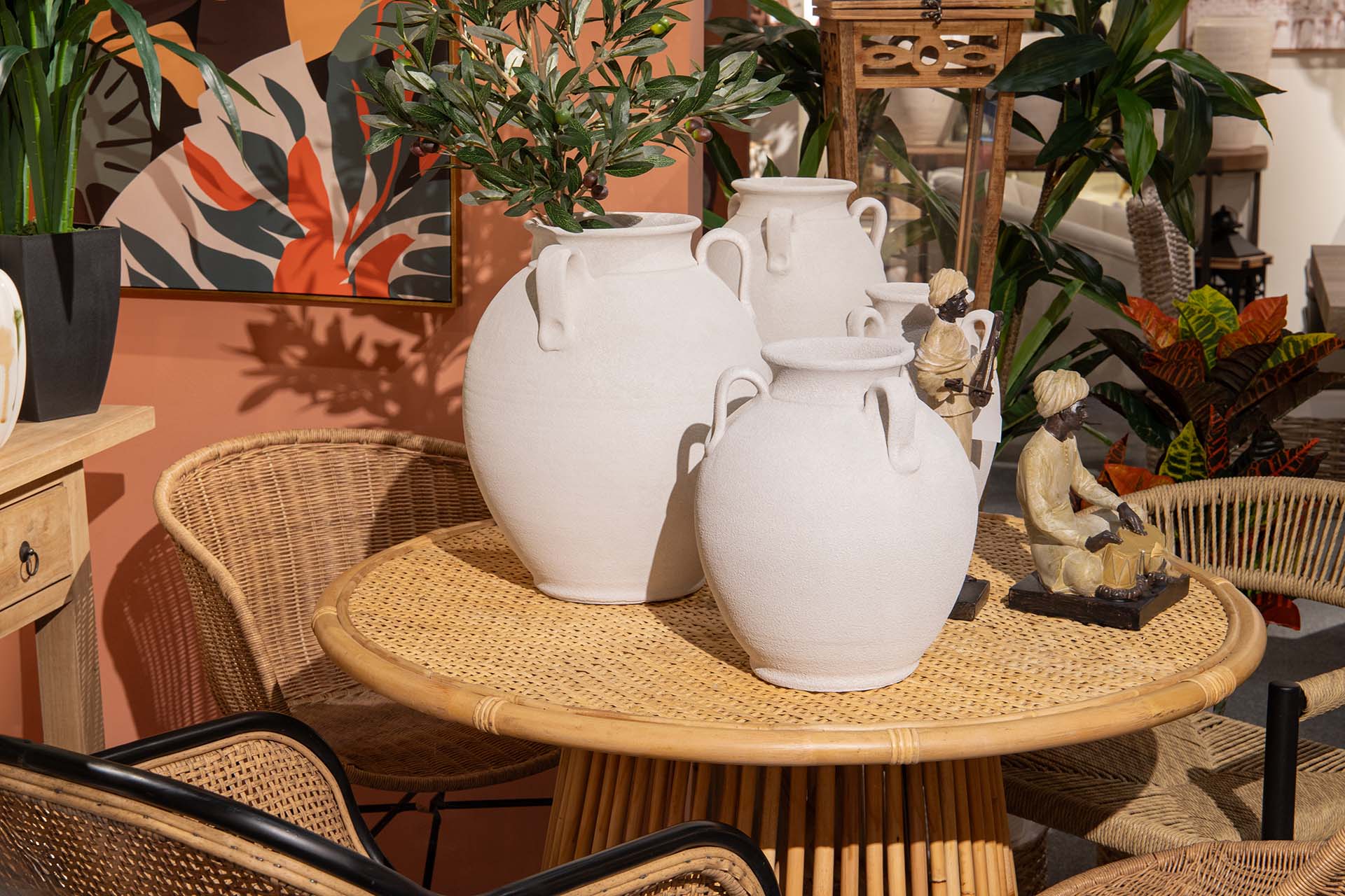 JARRON CERAMICA BLANCA 35x35x40 CM
