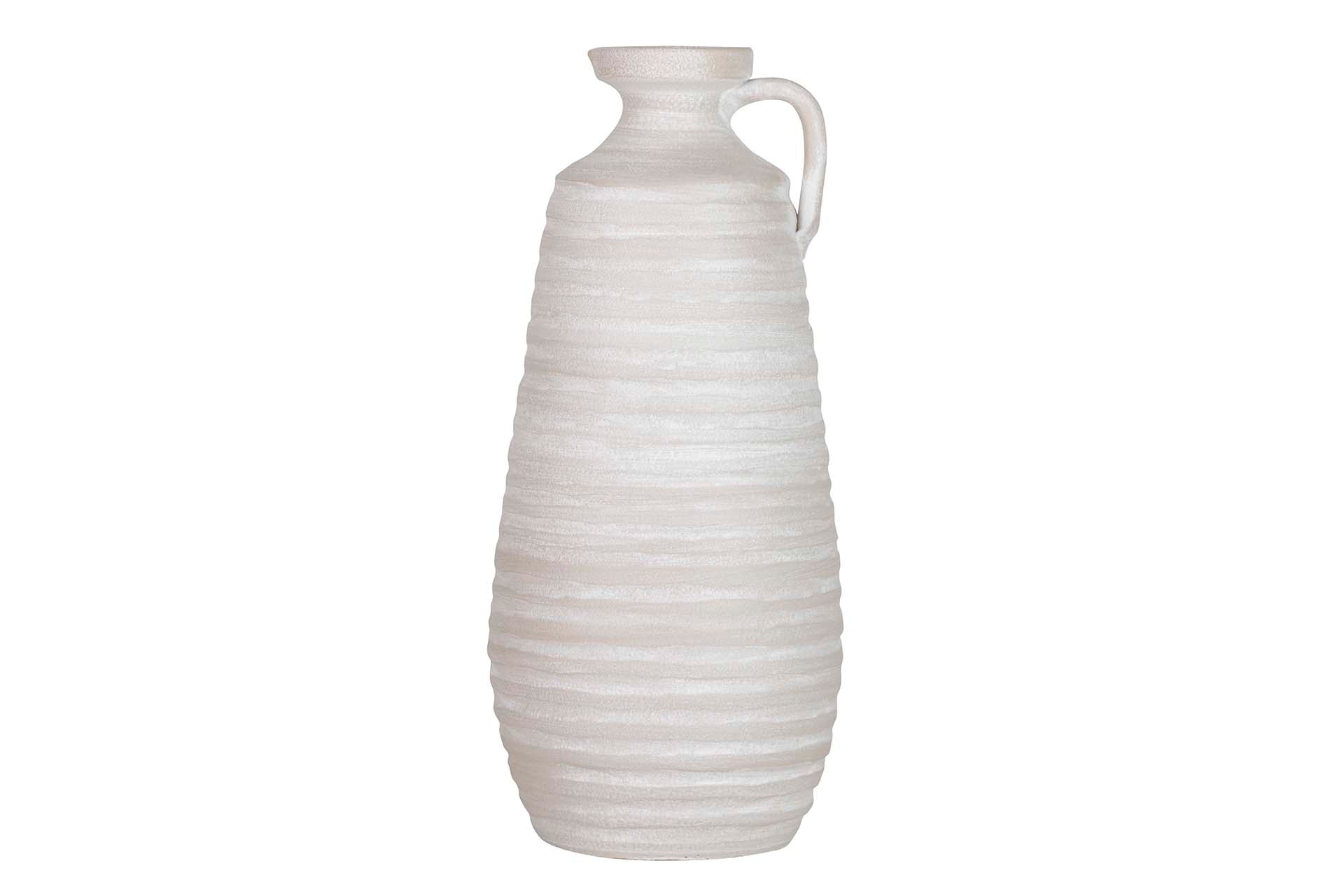GREY CERAMIC VASE 18x18x50 CM