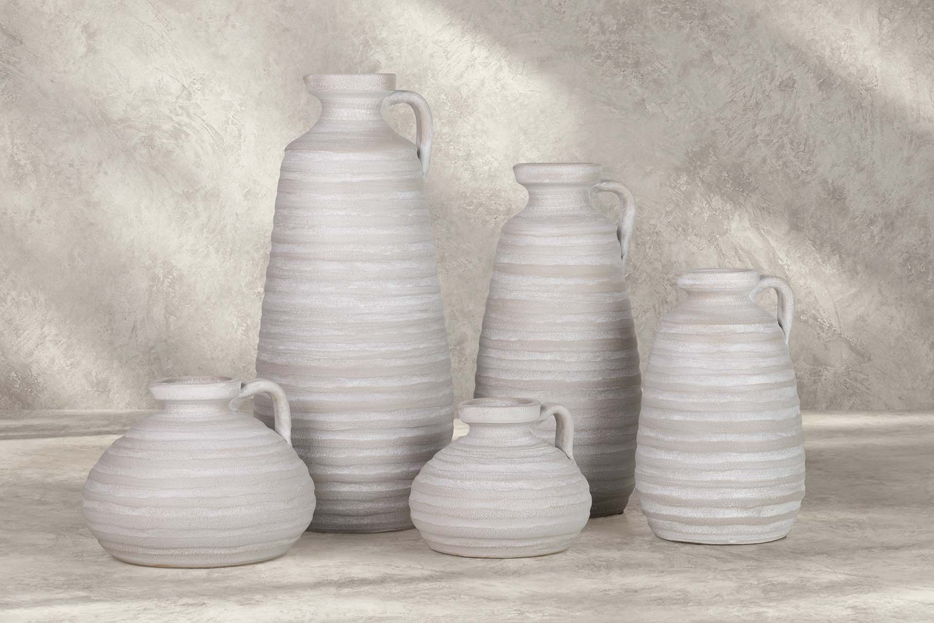 FLORERO CERAMICA GRIS 18x18x40 CM