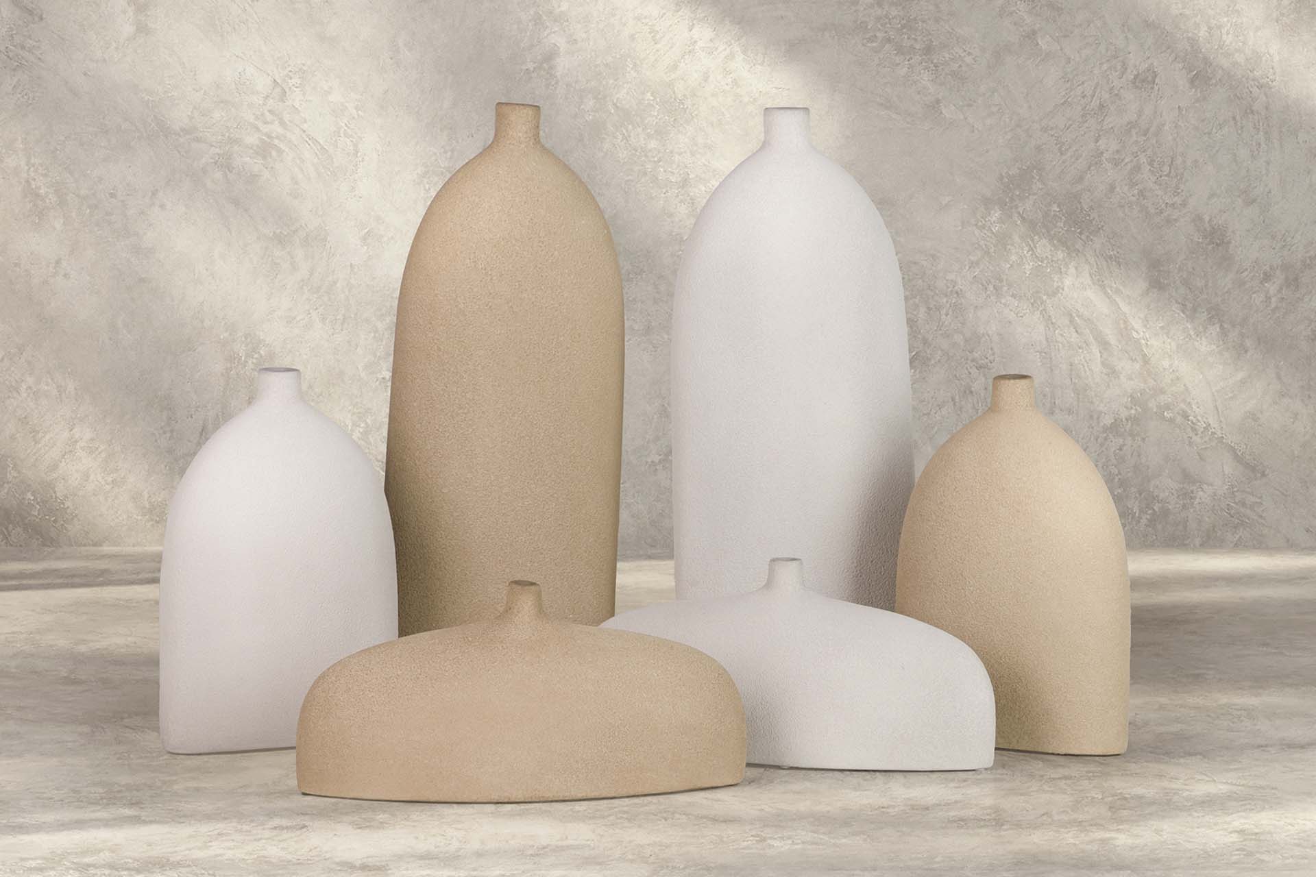 JARRON CERAMICA GRIS 24x10x55 CM