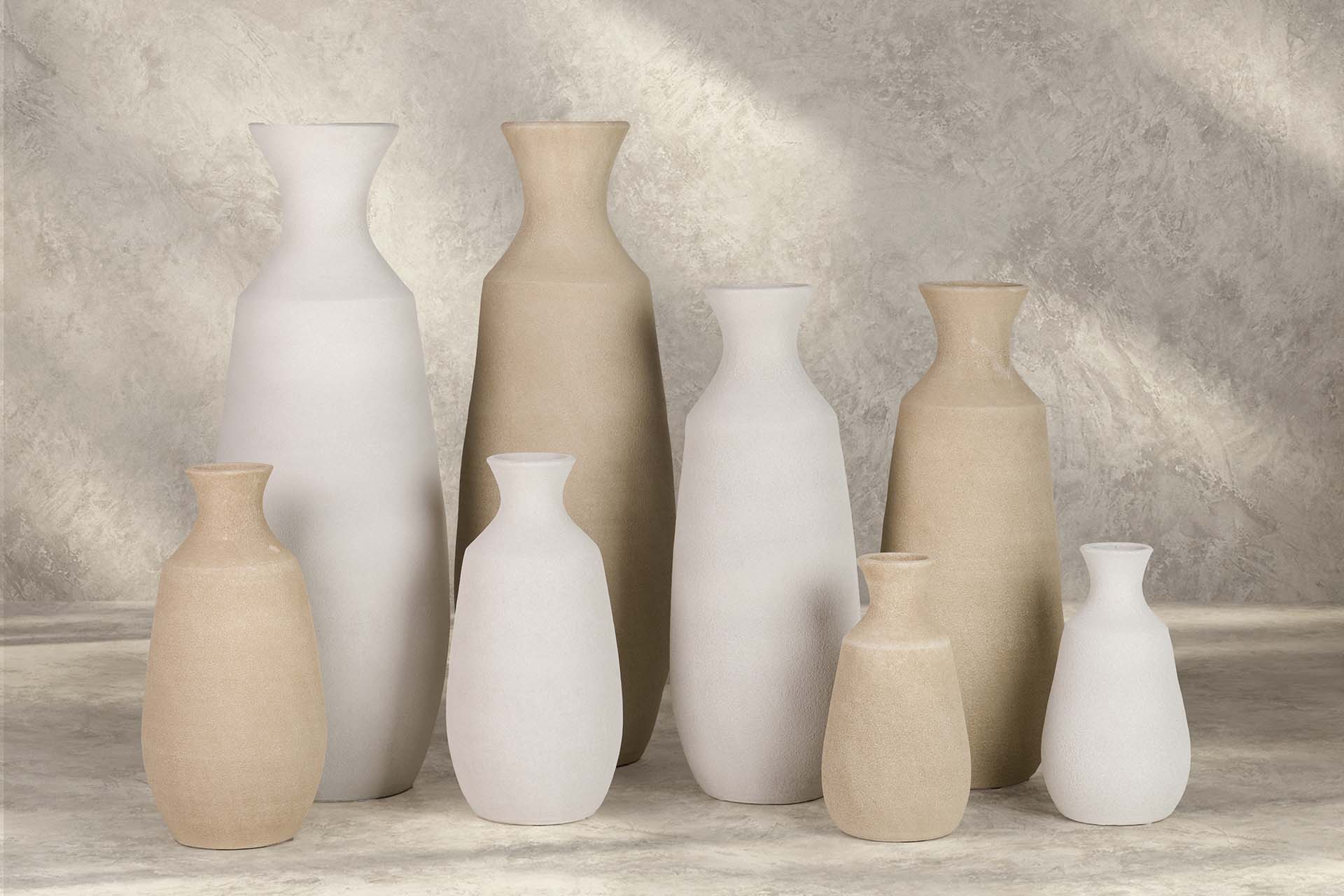 JARRON CERAMICA GRIS 30x30x80 CM