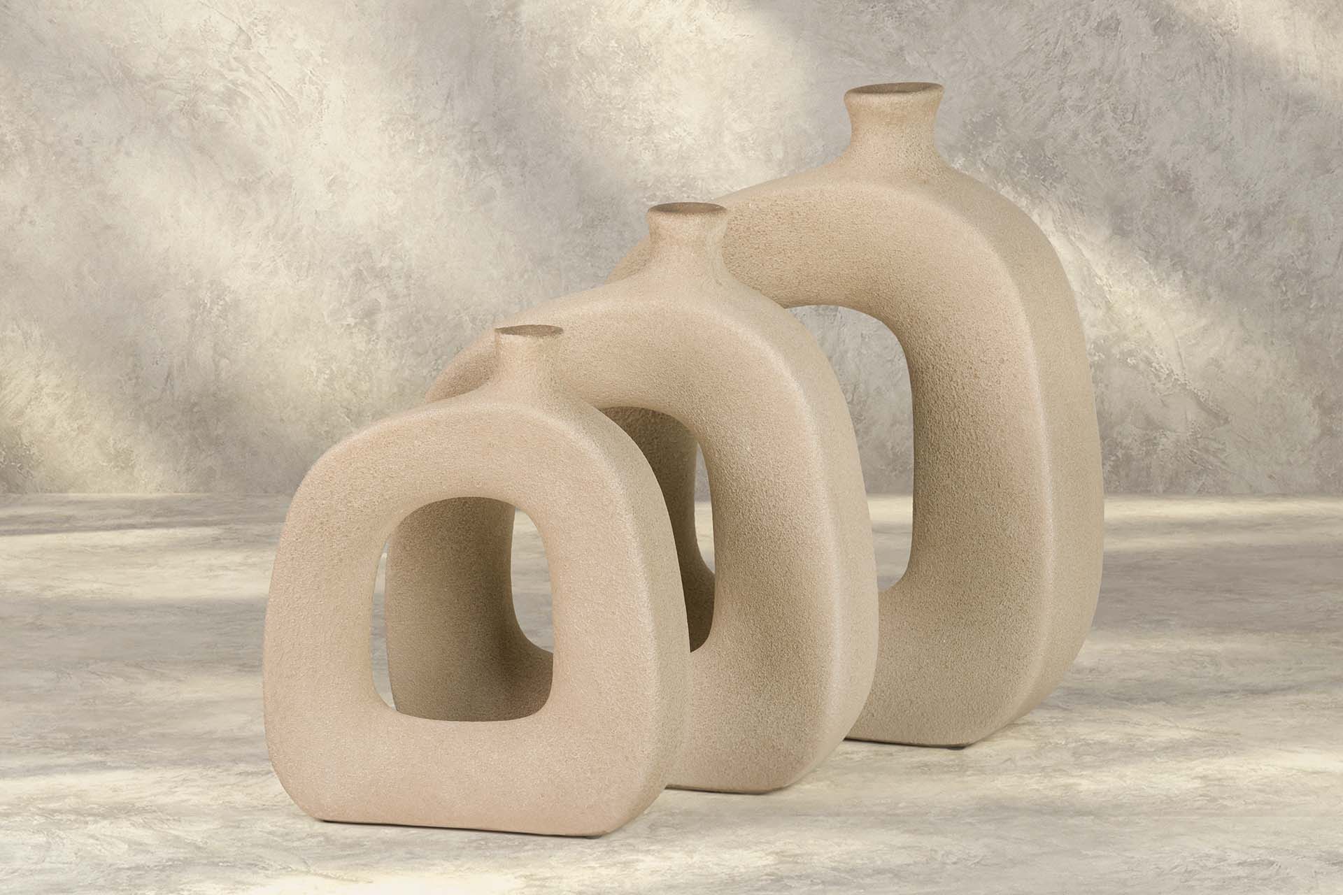 BROWN CERAMIC VASE 41x11x40 CM