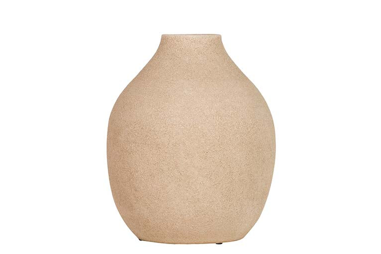 BROWN CERAMIC VASE 23x23x28 CM