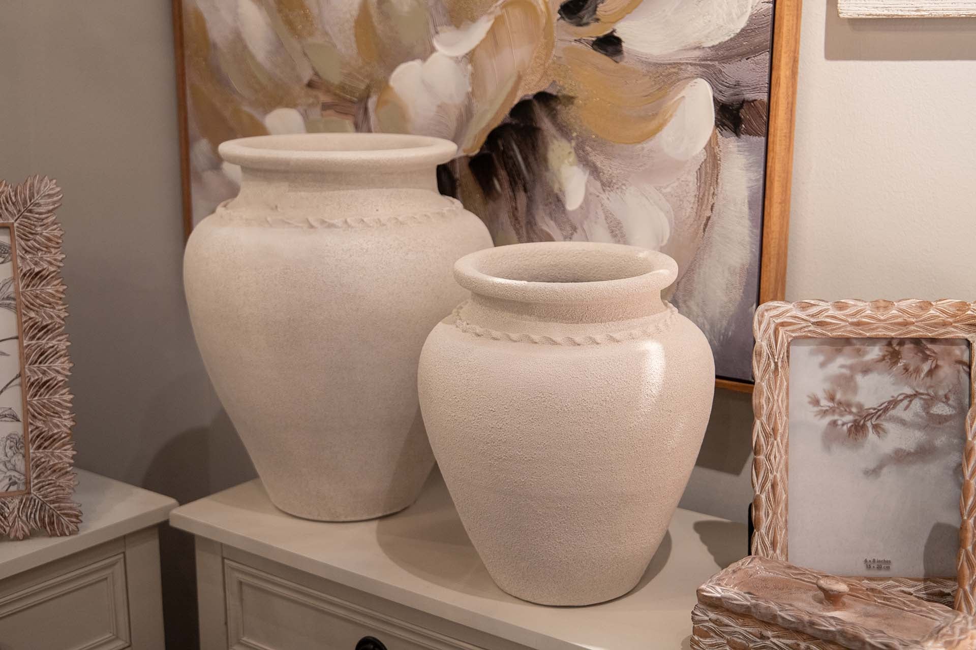 VASO DE CERÂMICA CINZA 22x22x30 CM