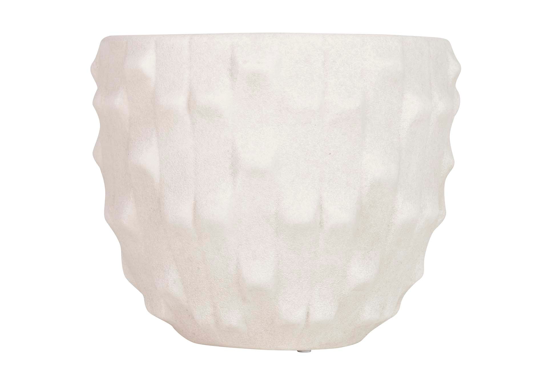 VASO DE CERÂMICA BEGE 26x26x23 CM