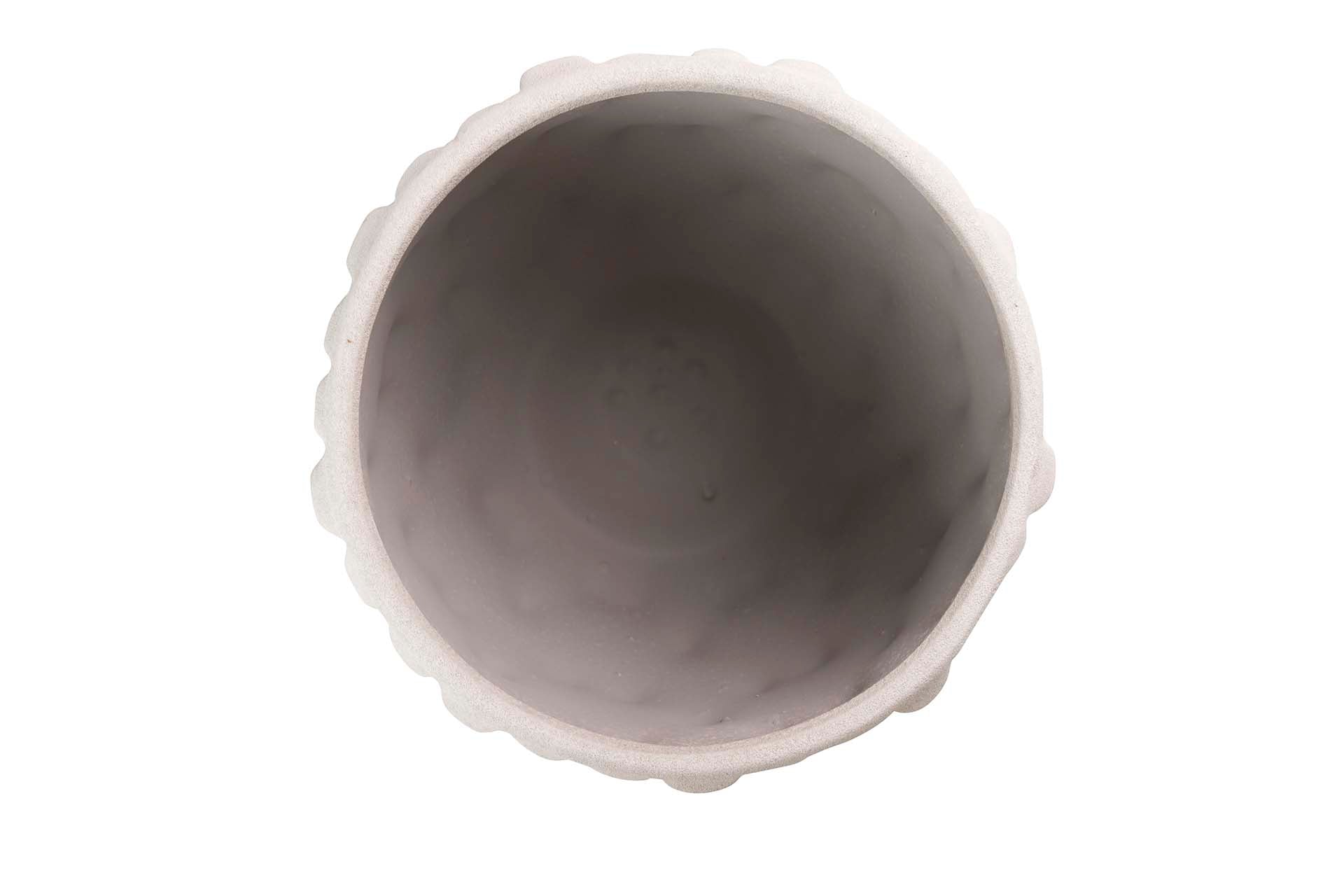 VASO DE CERÂMICA BEGE 26x26x23 CM