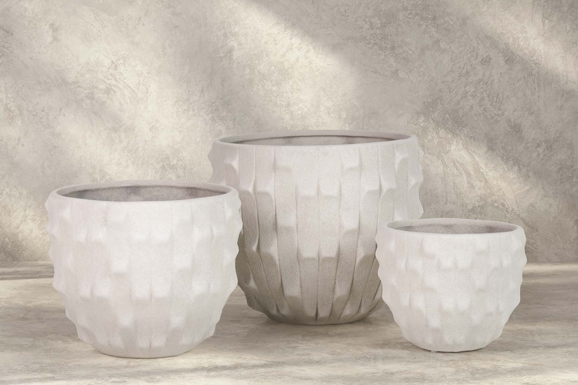 VASO DE CERÂMICA BEGE 20x20x18 CM