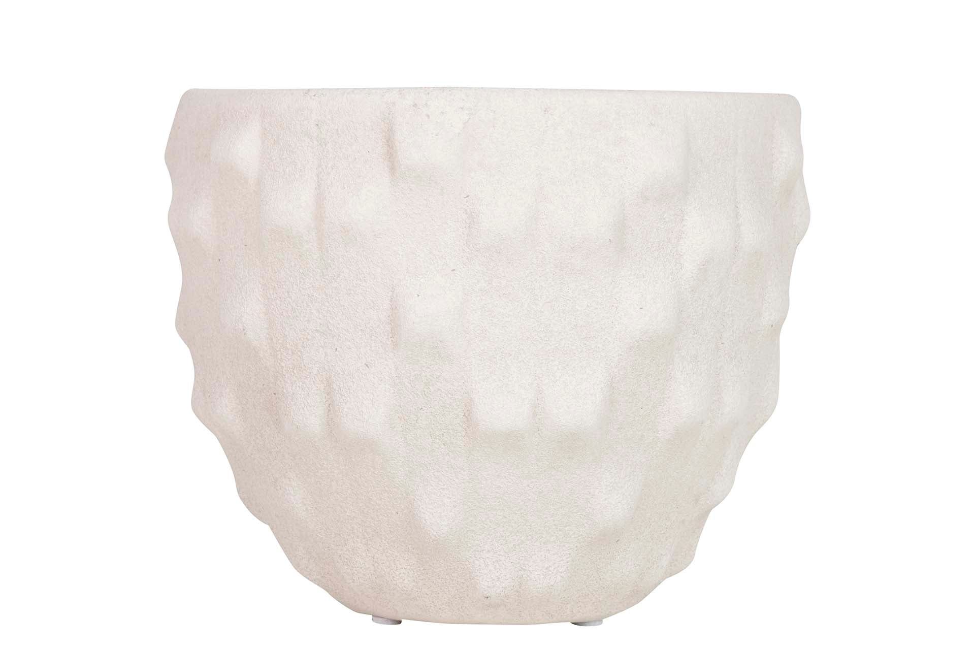 VASO DE CERÂMICA BEGE 20x20x18 CM