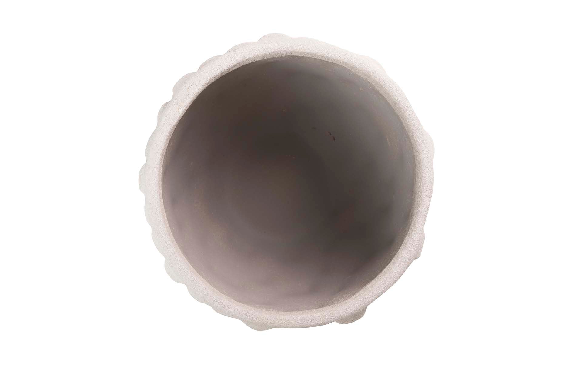 VASO DE CERÂMICA BEGE 20x20x18 CM
