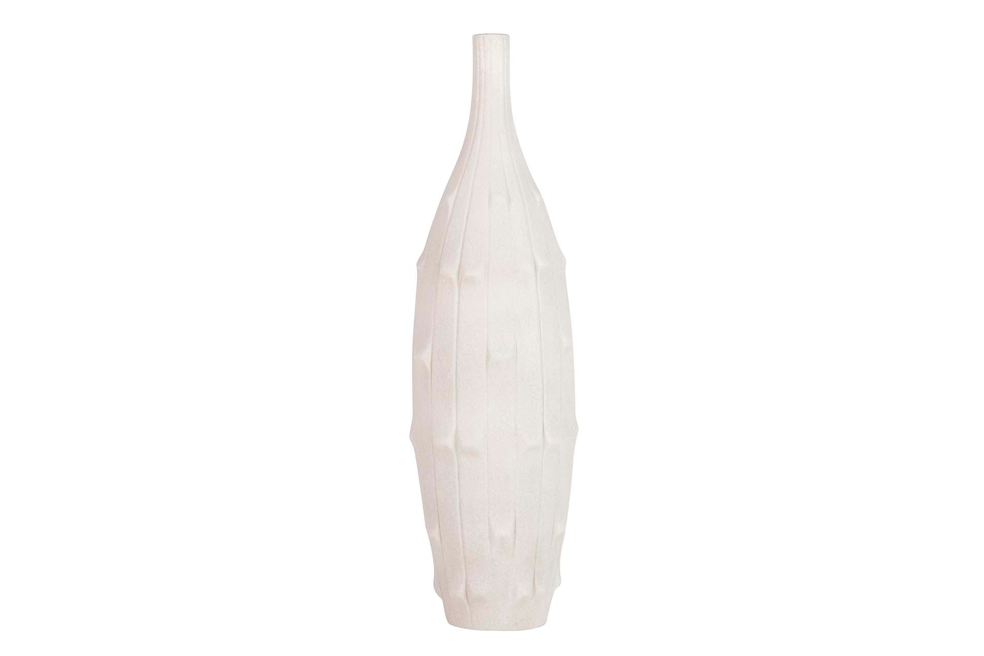 FLORERO CERAMICA BEIGE 24x24x85 CM