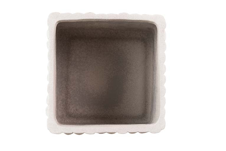 VASO DE CERÂMICA BEGE 24x24x20 CM