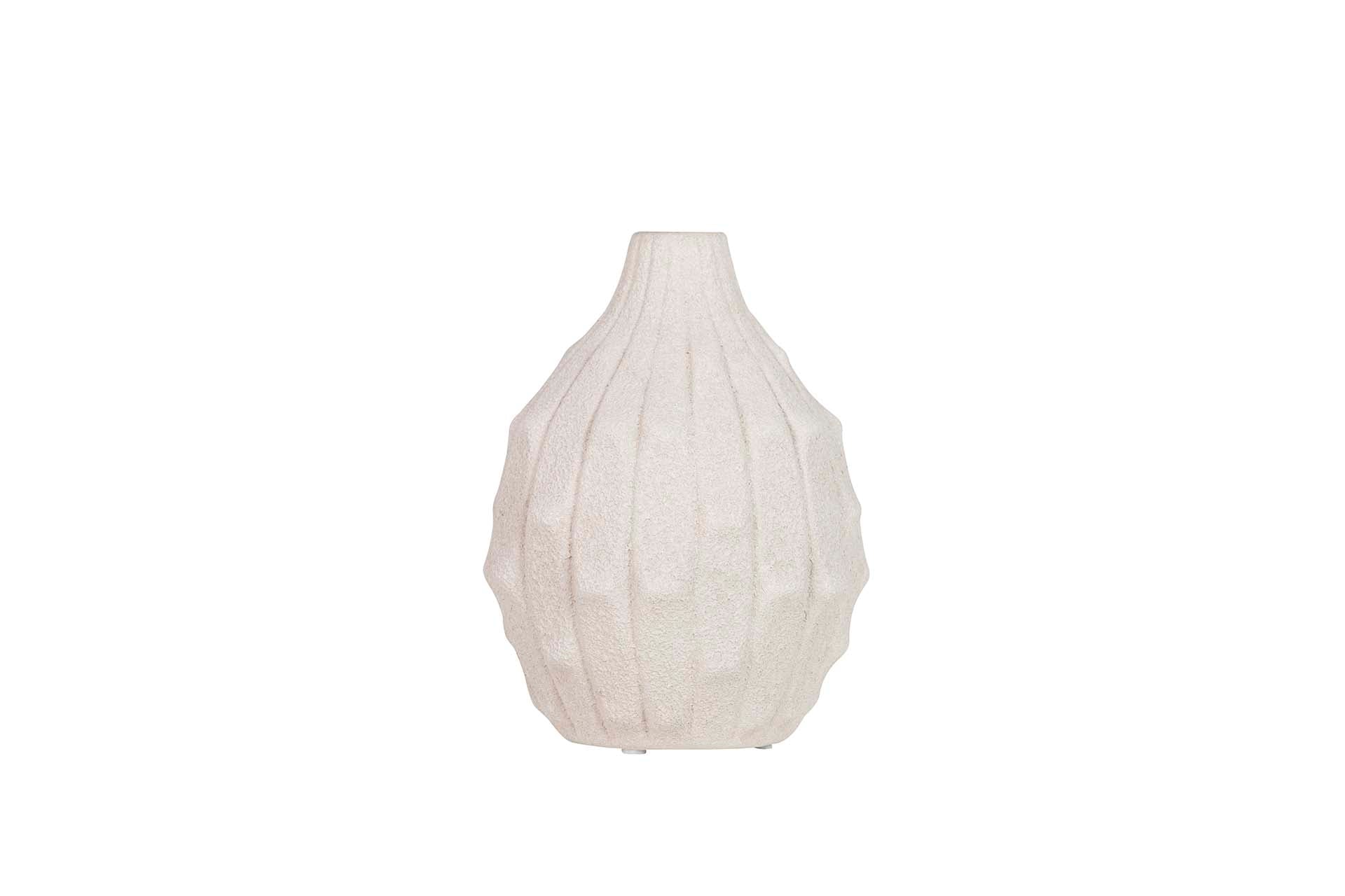 FLORERO CERAMICA BEIGE 17x17x22 CM