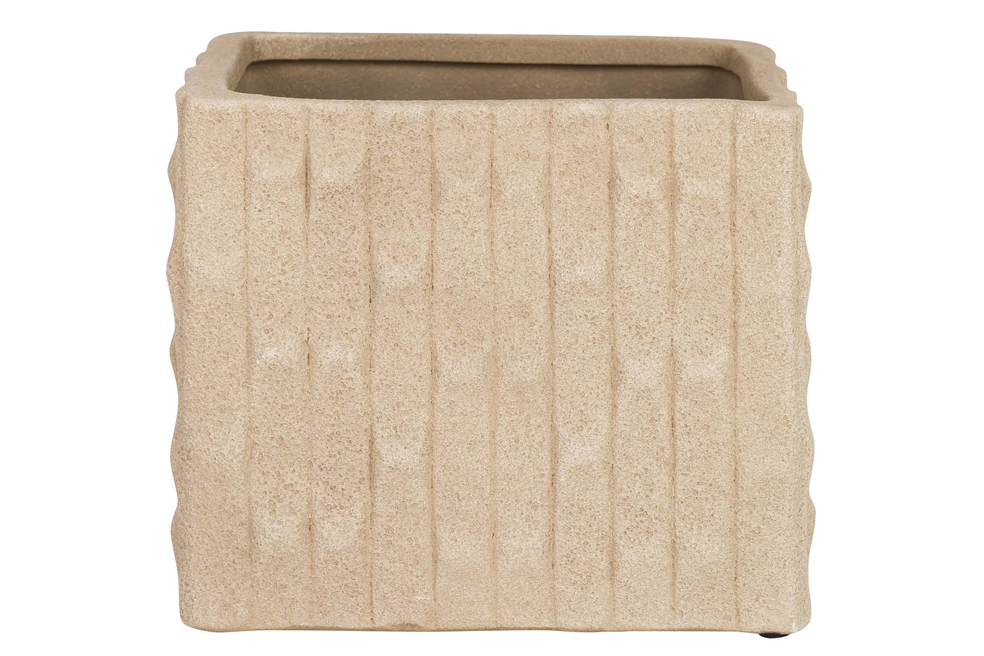 JARDINEIRA DE CERÂMICA MARROM 24x24x20 CM