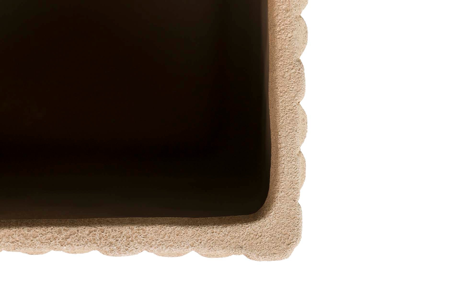 JARDINEIRA DE CERÂMICA MARROM 24x24x20 CM