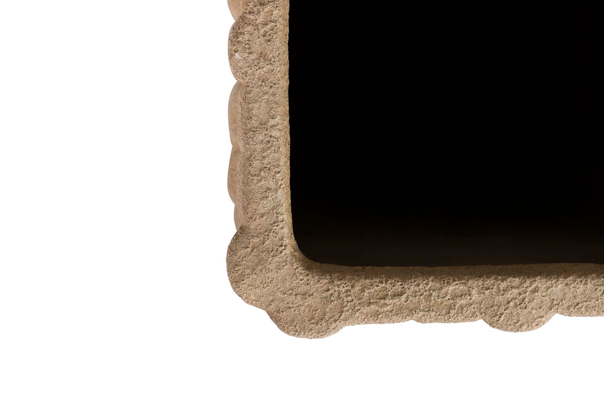 BROWN CERAMIC VASE 14x14x41 CM