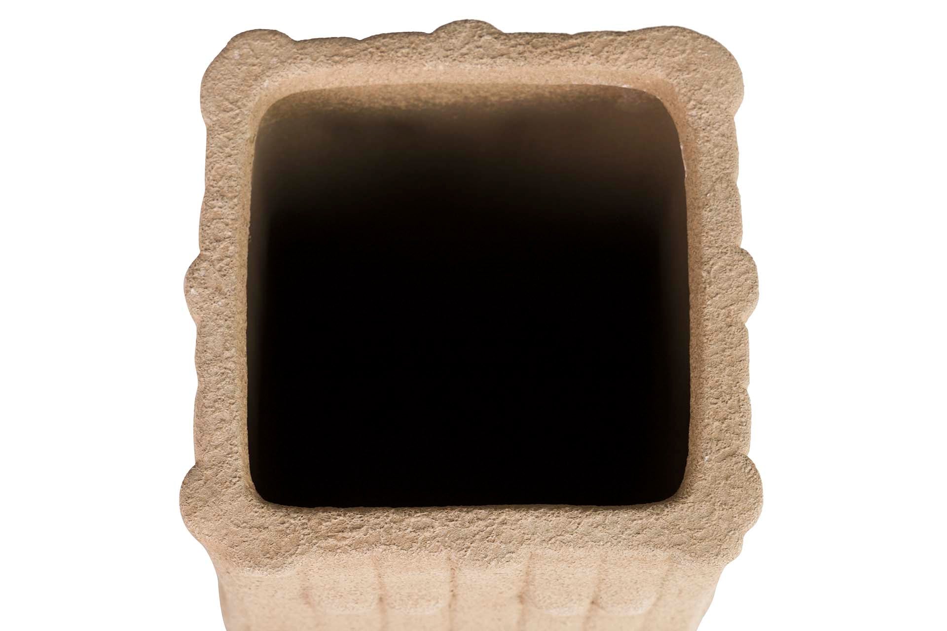 BROWN CERAMIC VASE 14x14x41 CM