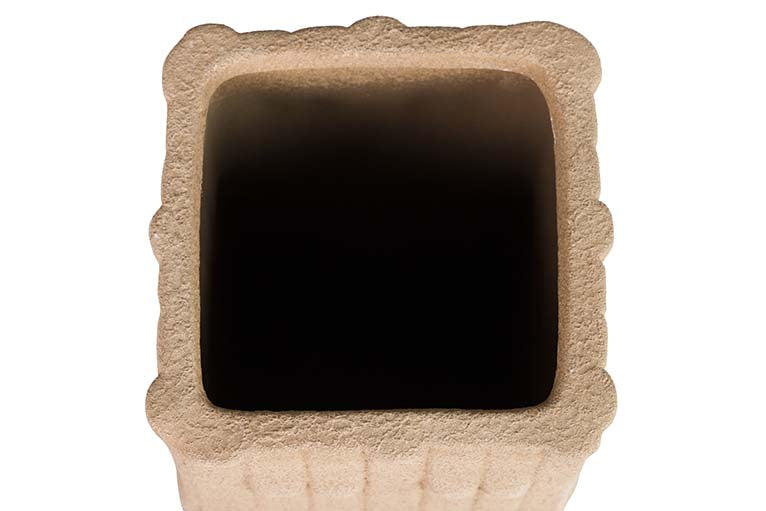 BROWN CERAMIC VASE 14x14x41 CM