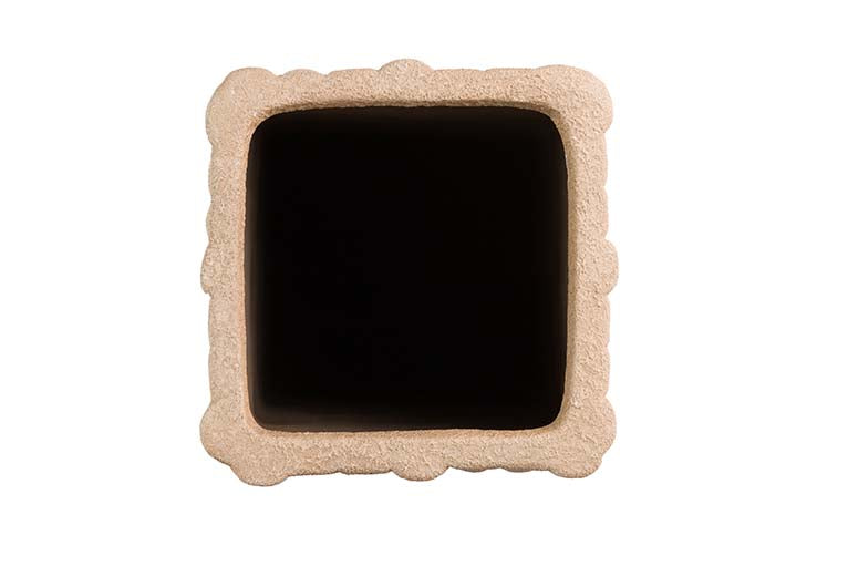 BROWN CERAMIC VASE 14x14x41 CM