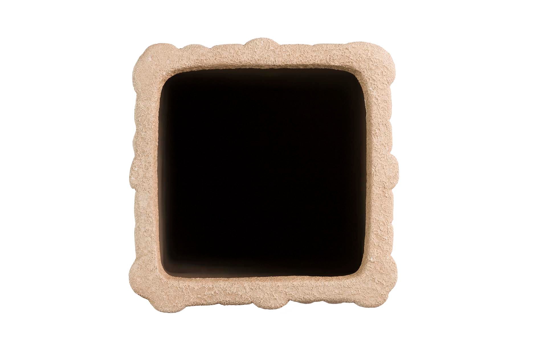 BROWN CERAMIC VASE 14x14x41 CM