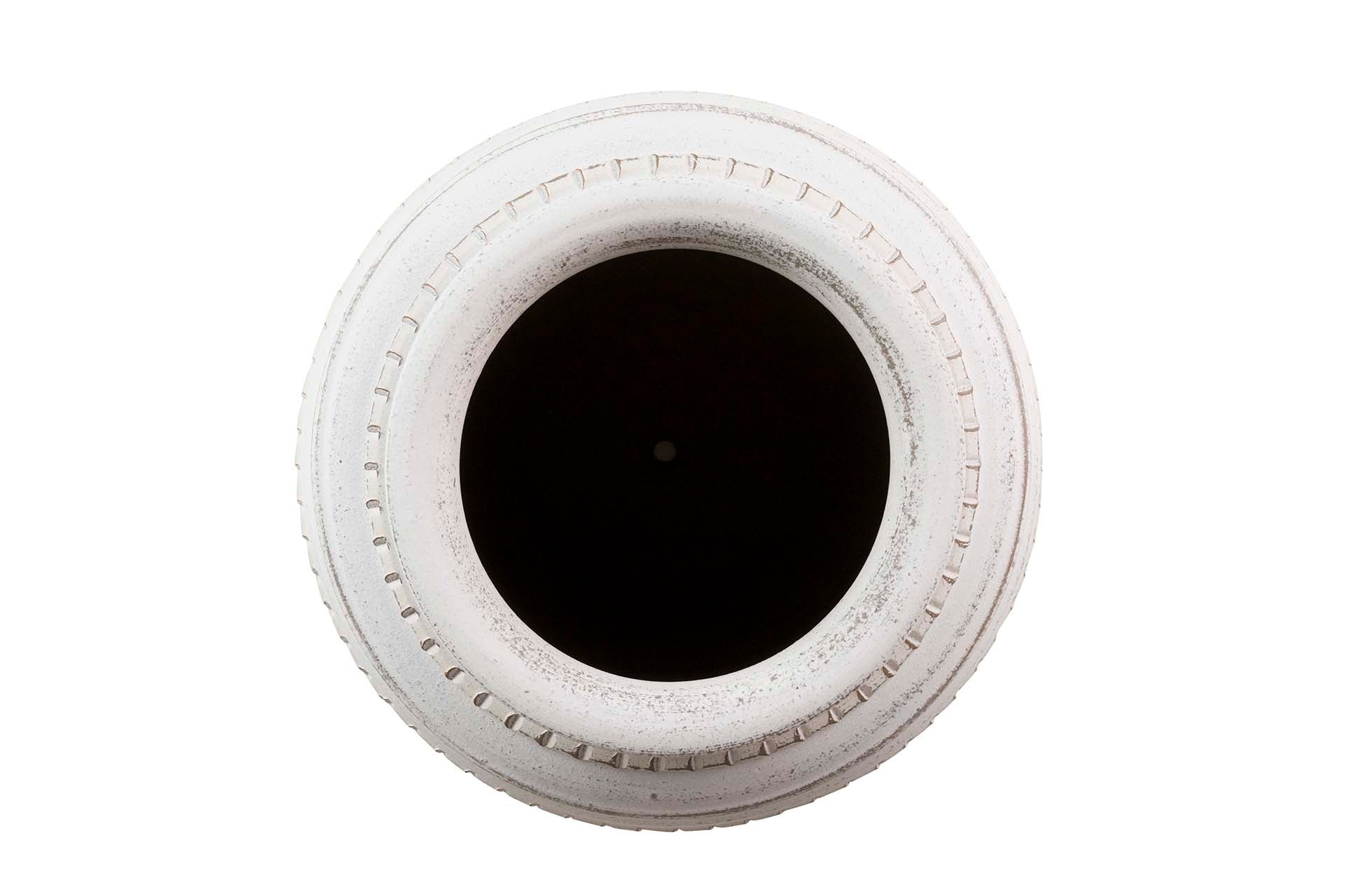 JARDINEIRA DE CERÂMICA CINZA 31x31x35 CM