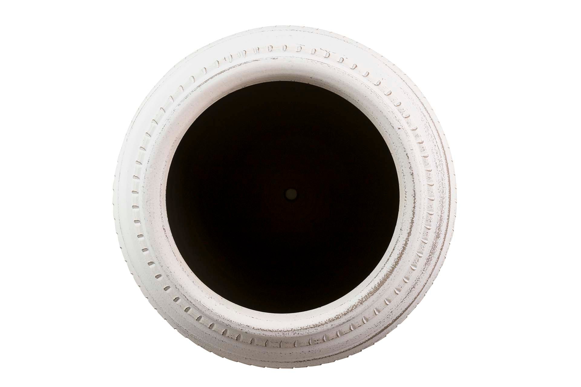 JARDINEIRA DE CERÂMICA CINZA 37x37x44 CM