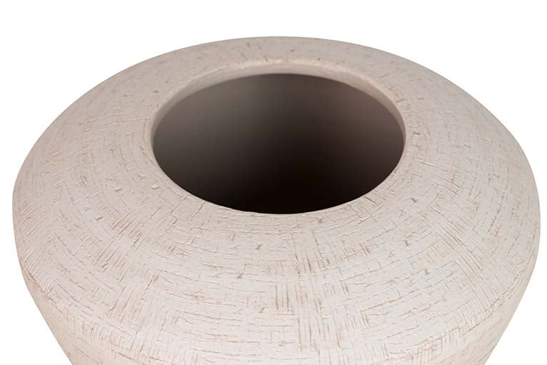 WHITE CERAMIC VASE 32x32x19 CM