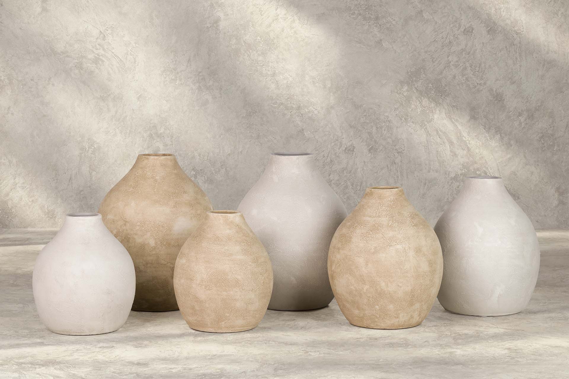 FLORERO CERAMICA BEIGE 23x23x28 CM