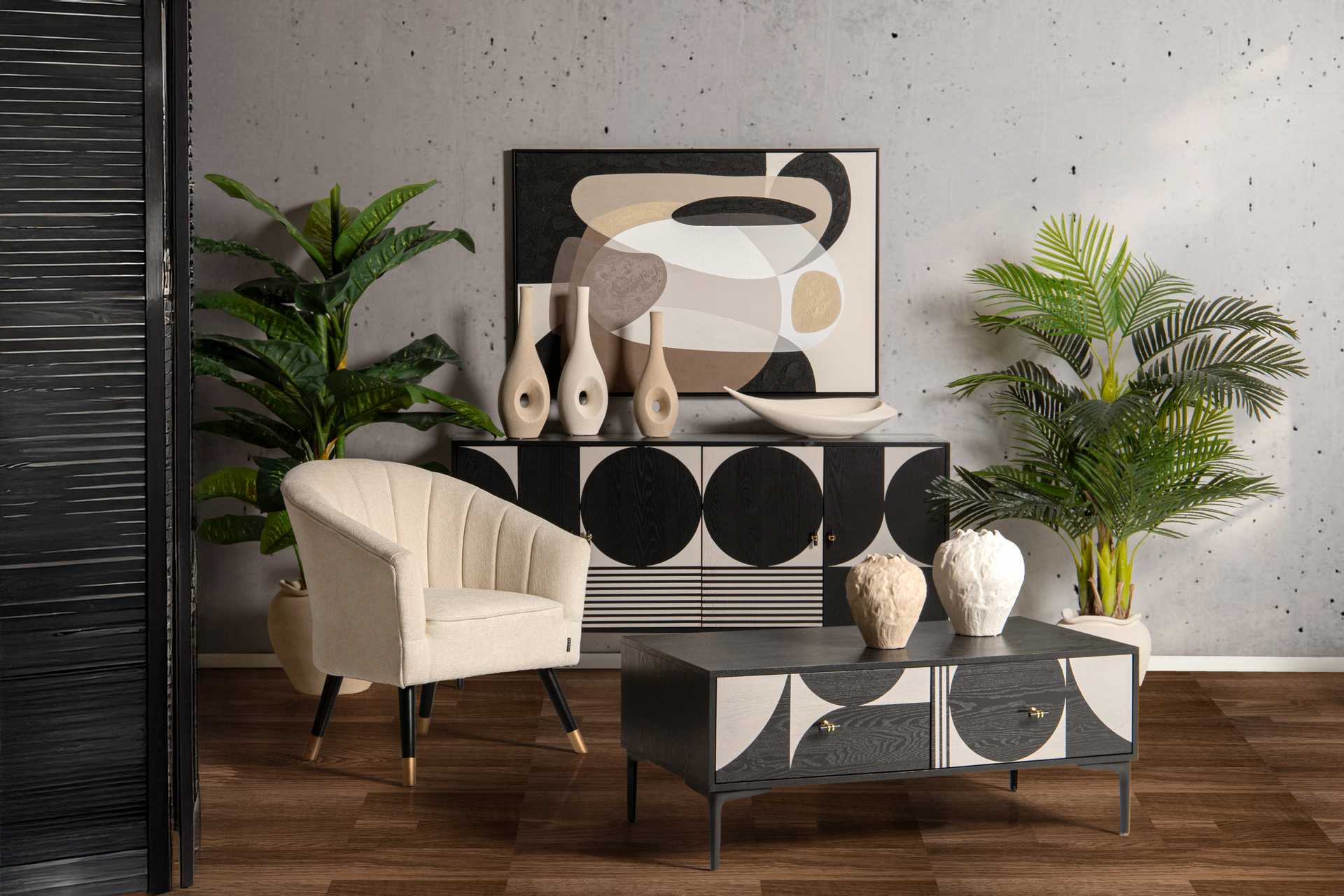 BEIGE CERAMIC VASE 17x17x50 CM