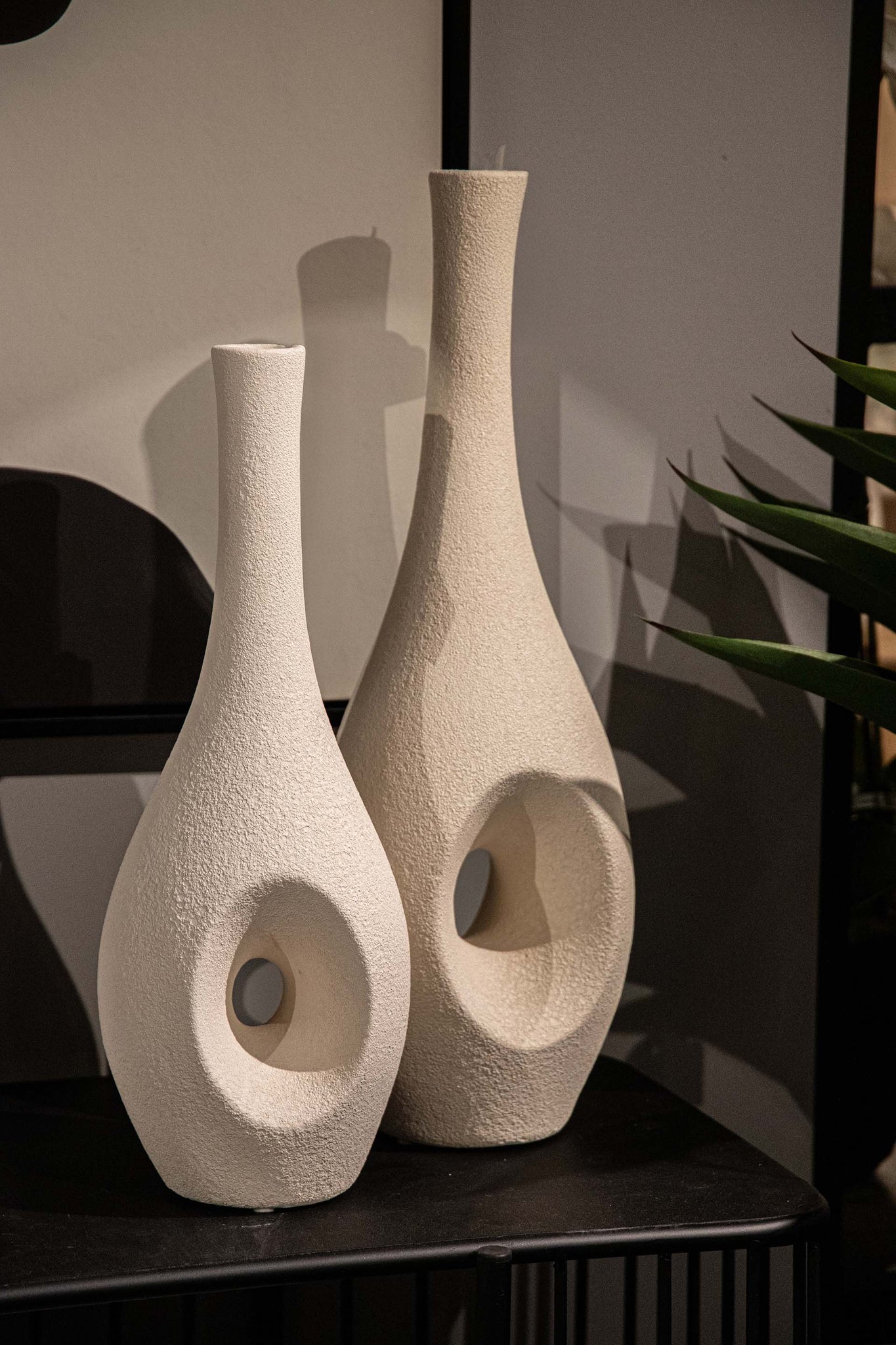 JARRON CERAMICA BEIGE 15x15x40 CM