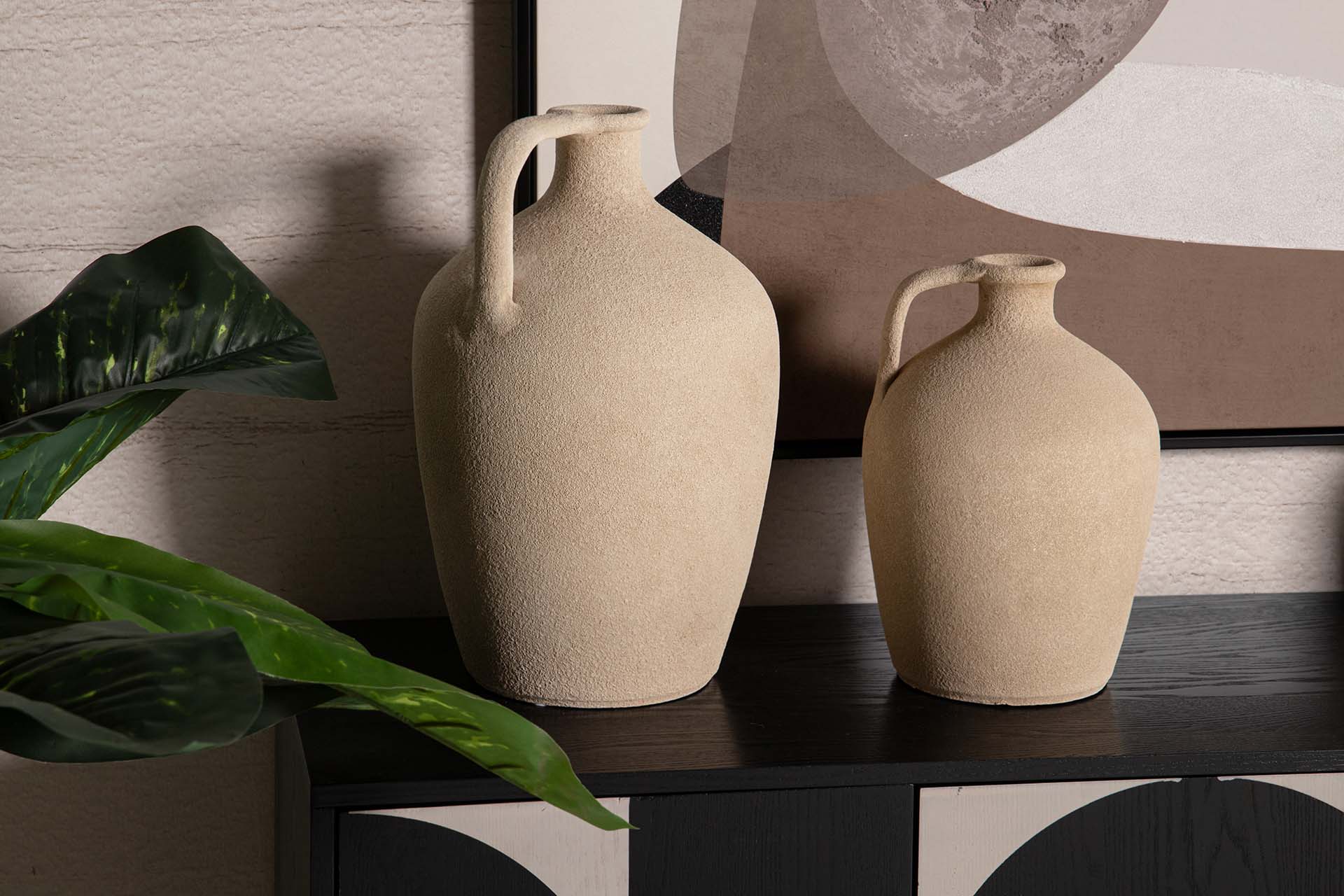 BROWN CERAMIC VASE 25x25x40 CM