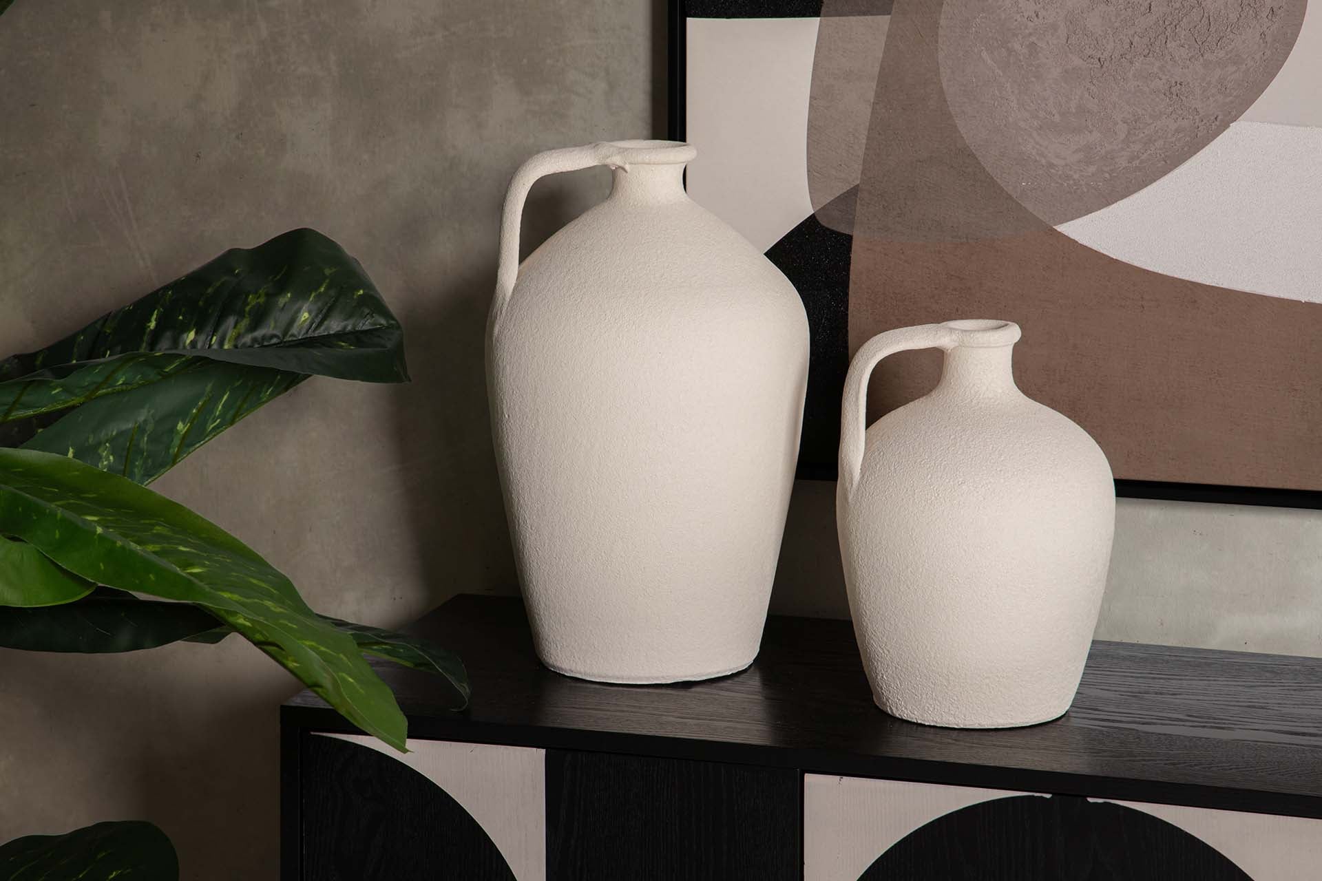 JARRON CERAMICA BEIGE 25x25x40 CM