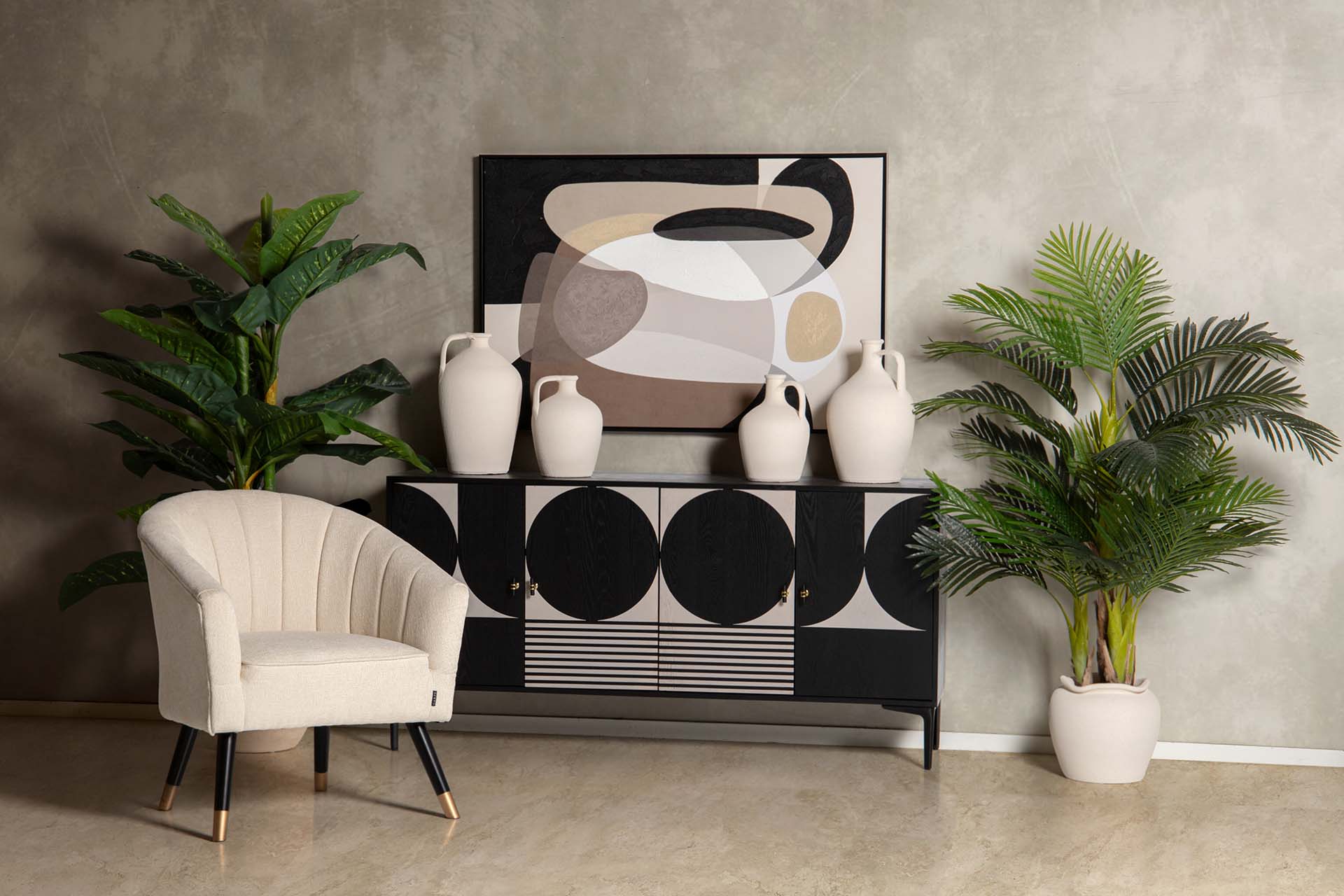 BEIGE CERAMIC VASE 25x25x40 CM